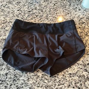 Black Lululemon speedy up shorts size 2